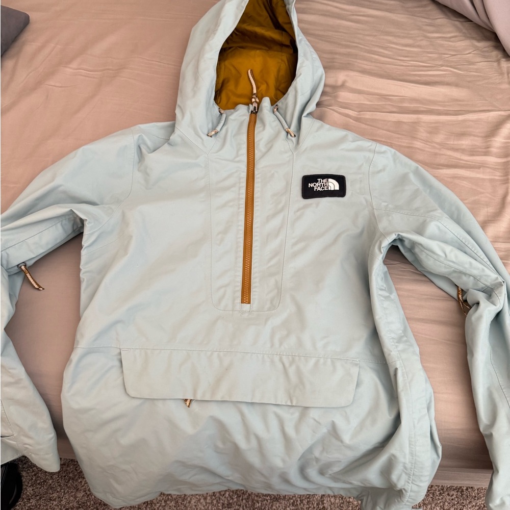 The North Face Sky Blue Anorak with Mustard Accents